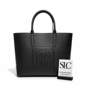 Spacious Embossed Monogram Motif Leather Tote Bag 80196121