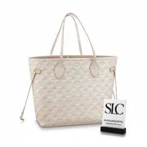 Spacious Everyday MM Shoulder Tote Bag in Pale Beige M46231