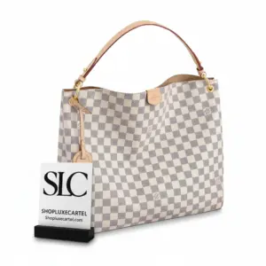 Spacious Graceful MM Shoulder Bag in Damier Azur Print N42232 N42233