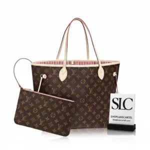 Spacious Monogram Canvas Tote Shoulder Bag in Pink M50366