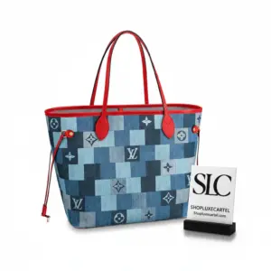 Spacious Monogram Denim Canvas Shoulder Tote Bag MM M44981