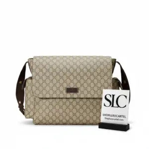 Spacious Monogram Print Canvas Baby Diaper Tote Bag 211131