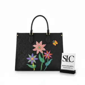 Spacious OnTheGo MM Tote Bag with Flower Marquetry M46416
