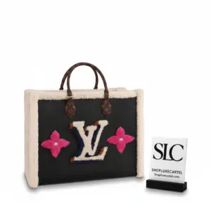 Spacious Onthego GM Tote Bag in Leather and Shearling M56958