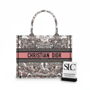 Spacious Tote with Pink Butterfly Around The World Embroidery