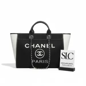 Spacious Two-Tone Wool Felt Deauville Shopper Tote Bag A60598