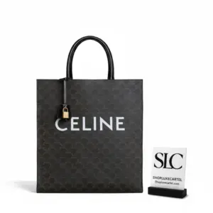 Spacious Vertical Cabas Tote in Classic Triomphe Canvas 190972