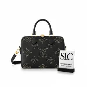 Speedy Bandouliere 25 Boston Bag in Black Studded Monogram M46736