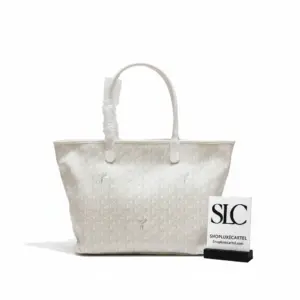 Structured Coated Canvas Artois MM Shoulder Tote Bag 25952
