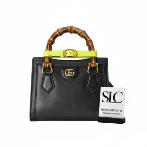 Structured Leather Diana Mini Tote with Bamboo Handles 655661