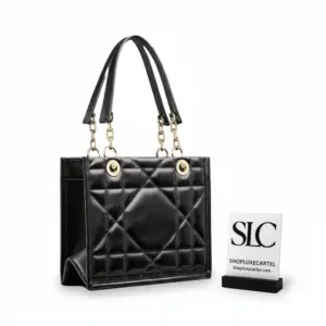 Structured Leather Top Handle Shoulder Tote Bag M8720