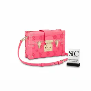 Structured Trunk Style Crossbody Bag in Fluo Pink M20745