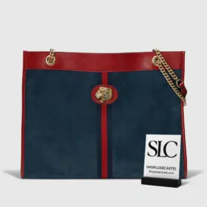 Suede Shoulder Bag with Embellished Tiger Head Detail 537219