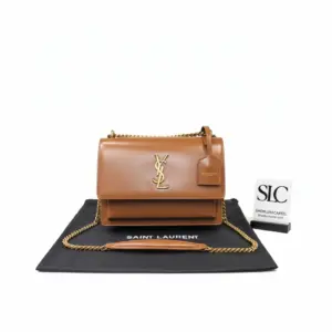 Sunset Medium Shoulder Bag in Smooth Leather with Chain 442906