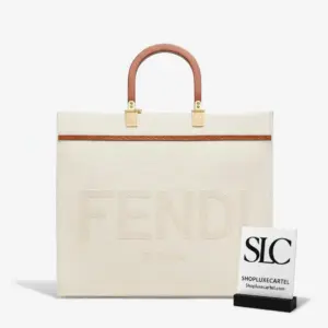 Sunshine Medium Shopper Top Handle Bag in Cream Canvas 8BH386