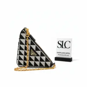 Symbole Embroidered Leather Fabric Two-Tone Mini Bag 1BC176