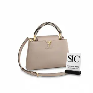 Taurillon Leather Python Capucines Satchel Top Handle Bag N92039