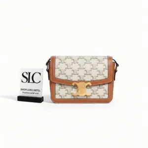 Teen Shoulder Bag in Classic Triomphe Canvas and Calfskin 188423