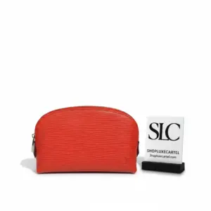 Textured Grained Leather Travel Cosmetic Toiletry Pouch M60024