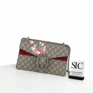 Tiger Head Buckle Small Floral Print Shoulder Bag 400249