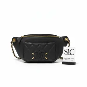 Timeless Quilted Caviar Calfskin Leather Fanny Pack Bag S0929