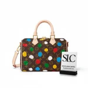 Top Handle Boston Bag 25 with 3D Painted Dots Print M46433