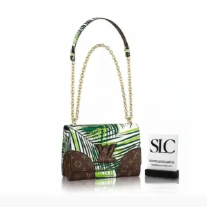 Tropical Palm Print Twist-Lock Shoulder Bag MM M50282
