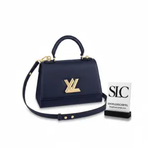 Twist Lock Top Handle Shoulder Bag in Marine Blue M58793