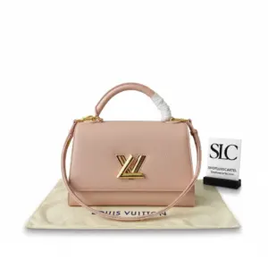 Twist MM Top Handle Handbag in Champagne Metallise M57090