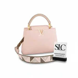 Two-Tone Capucines BB Top Handle Handbag in Rose/Beige M59061