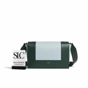 Two-Tone Frame Medium Leather Shoulder Crossbody Bag 180263