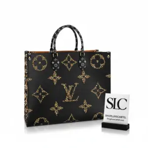 Two-Tone Giant Monogram Print Top Handle Tote Bag M44674