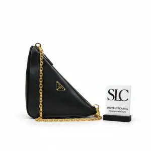 Two-Tone Symbole Leather and Fabric Mini Shoulder Bag 1BC176