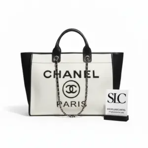 Two-Tone Wool Felt Large Deauville Shopping Tote Bag A60598