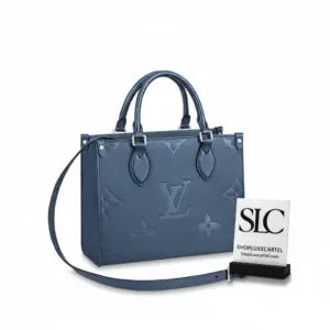 Two-Way Onthego PM Top Handle Tote Navy Nacre M58956