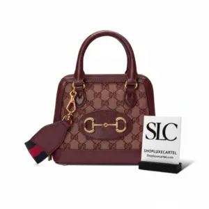 Vintage Horsebit 1955 Mini Bag in Burgundy Monogram Canvas 677212