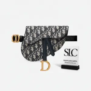 Vintage Inspired Oblique Monogram Print Saddle Belt Bag S5632