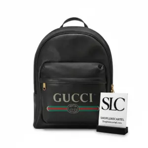 Vintage Logo Print Leather Travel Backpack 547834