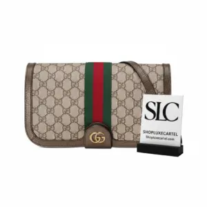 Vintage Monogram Print Web Stripe Crossbody Messenger Bag 548304
