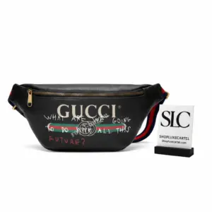 Vintage Slogan Print Leather Fanny Pack Waist Bag 493869