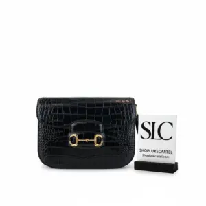 Vintage Style 1955 Horsebit Crocodile Shoulder Bag 602204