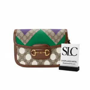 Vintage Style Horsebit 1955 Geometric Print Shoulder Bag 602204