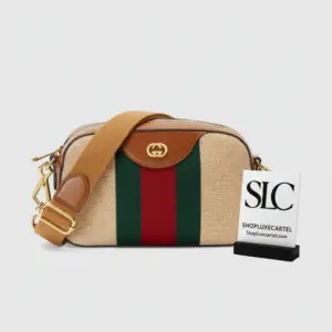 Vintage Style Monogram Print Canvas Shoulder Bag Beige 575073