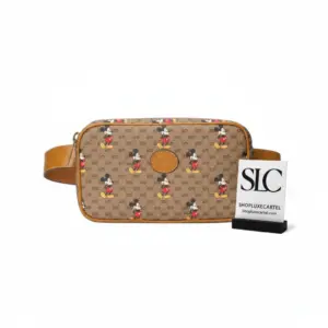 Vintage Style Monogram Print Canvas Travel Belt Bag 602695
