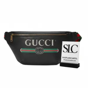 Vintage Style Print Logo Leather Fanny Pack Belt Bag 493869
