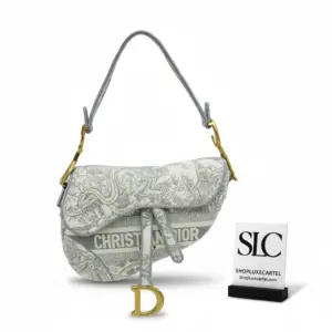 Vintage Style Saddle Bag with Toile de Jouy Embroidery M0446