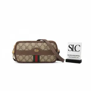 Web Accent Monogram Print Mini Shoulder Bag 546597