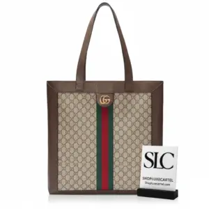 Web Detail Soft Monogram Print Large Shoulder Tote 519335