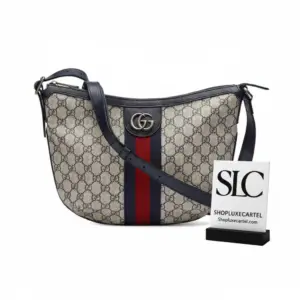 Web Stripe Ophidia GG Small Shoulder Bag in Blue 598125