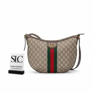 Web-Striped GG Supreme Canvas Small Shoulder Bag 598125